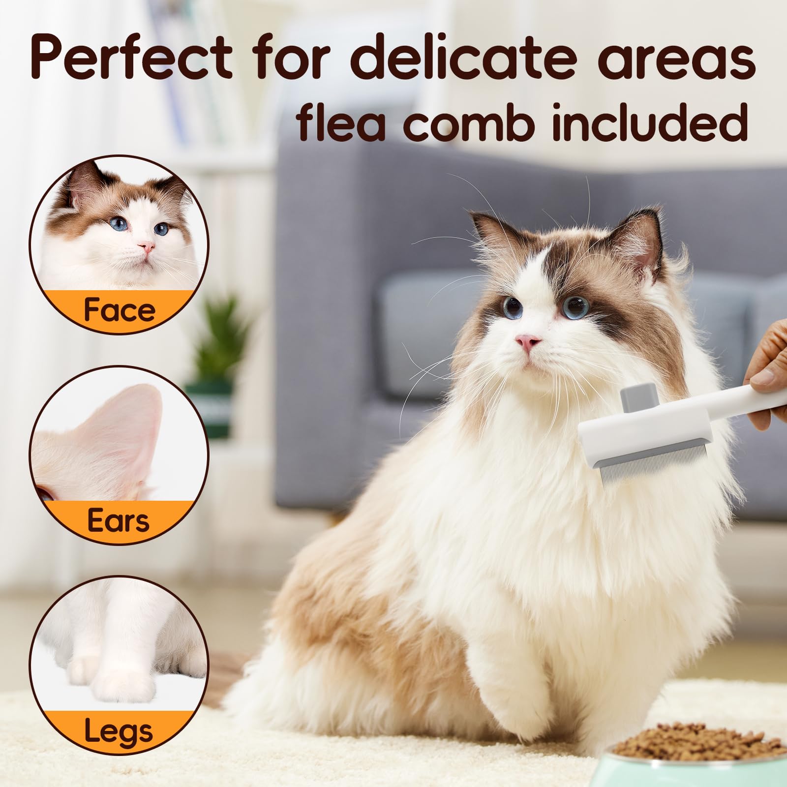 Lot de 3 brosses de démêlage avec peigne en métal pour démêler et démêler les poils longs et courts en acier inoxydable pour chats et chiens