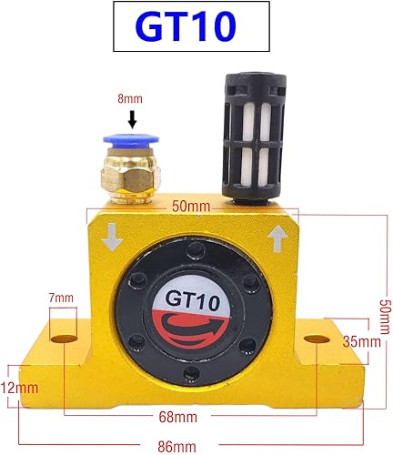 Miniatura 2 de (3-Pcs) GT10 Serie neumática del vibrador de la turbina del aire, G 18" de los componentes del sistema neumático industrial de la turbina vibradores