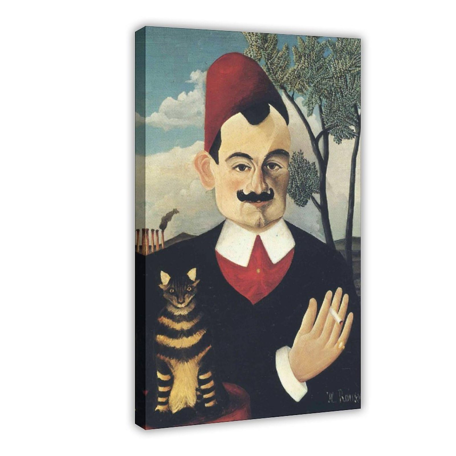 WCYB Portrait of Pierre Loti by Henri Rousseau Posters Prints Canvas Deco Paintings Wall Art Frame 20" L X 30" W