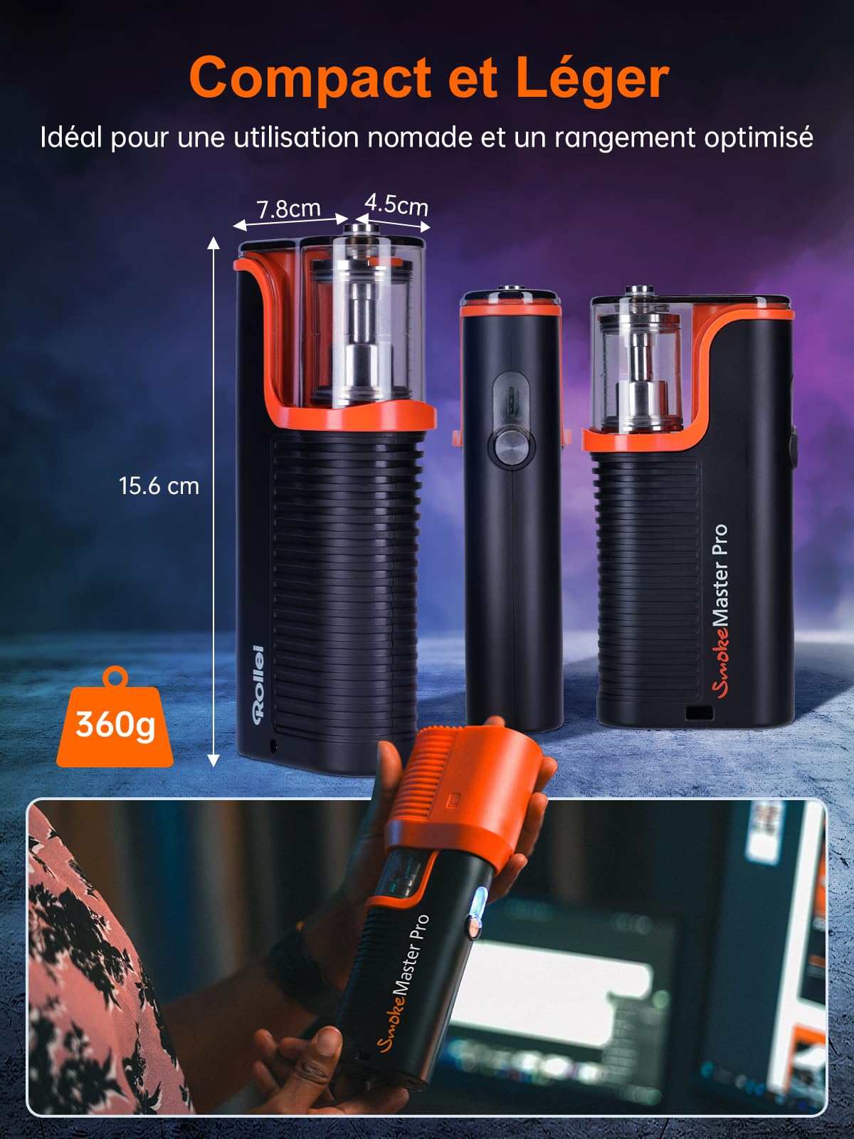 Rollei Smoke Master Pro - Effets de Brouillard Professionnels pour des Photos et des vidéos époustouflantes, télécommande sans Fil, Polyvalent, pour événements, fêtes, Effets de scène,