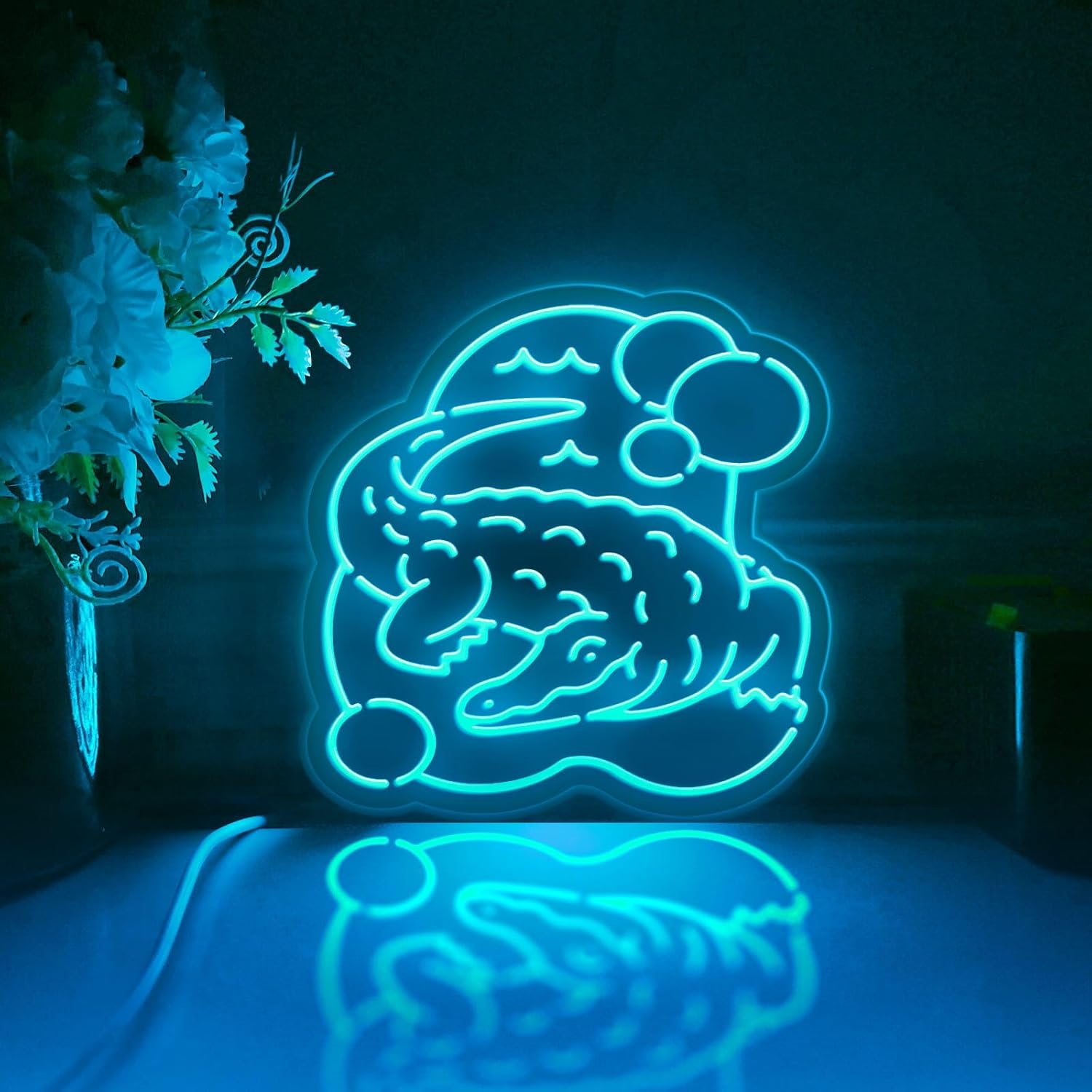 Alligator Crocodile Led Light Box, Wild Animal Wall Art Decor, Desktop Decoration (RGB Light, Small Size) image 5
