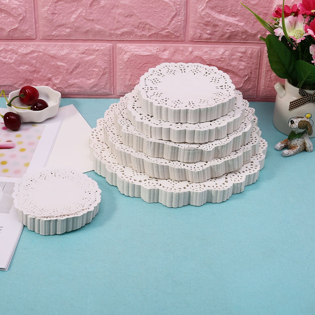 Tovagliette Runner da Tavola, 200 Pezzi Sottobicchieri Rotondi in Carta di Pizzo Sottobicchieri Tovagliette Matrimonio Evento Festa Bomboniere 12" 30 cm Decorazioni Cucina (3.5")