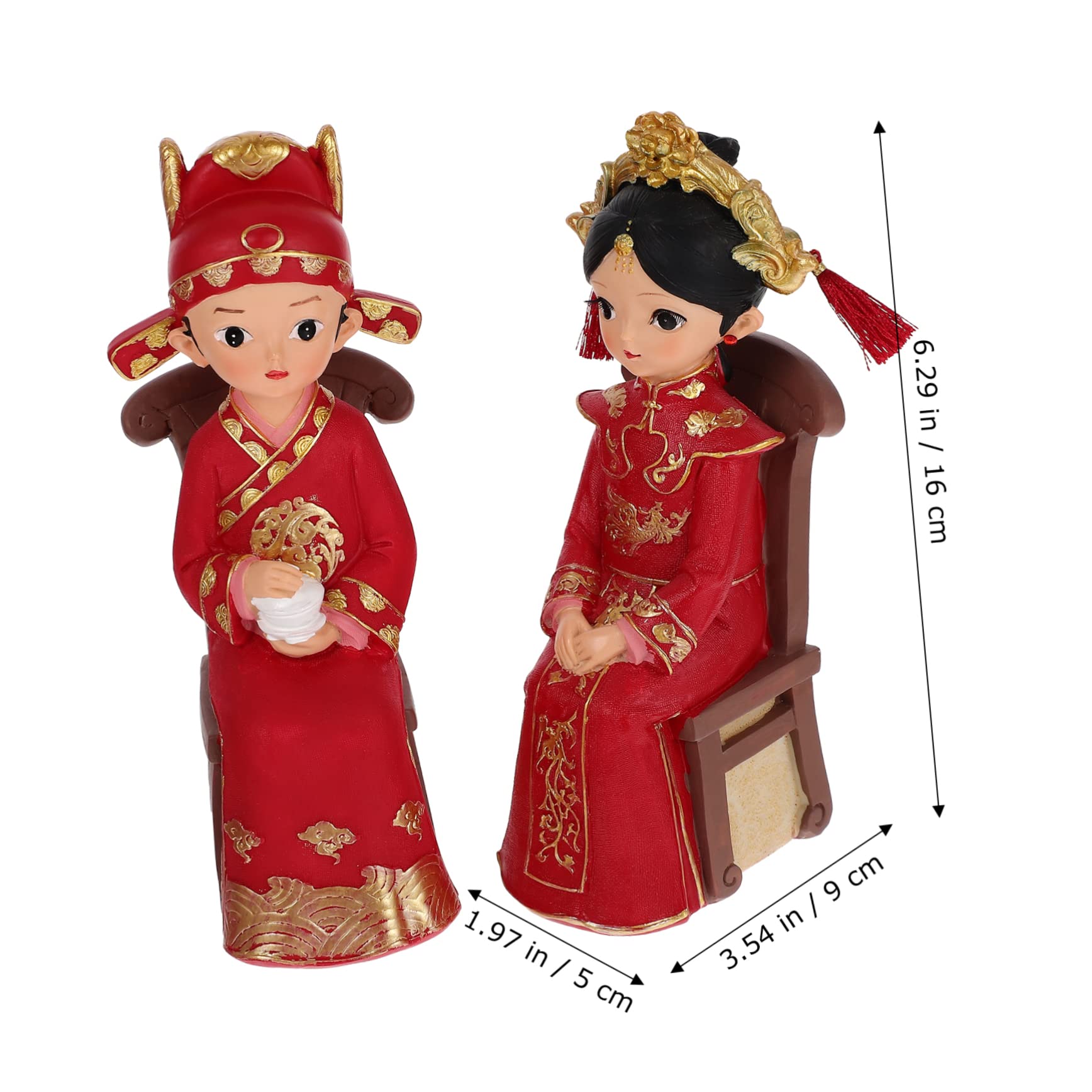 TOPBATHY 2 Sätze Hochzeits Ornamente hochzeitsfiguren hochzeitsdeko Hochzeitspaar-Skulptur für zu Hause Heimdekoration das Chinesische Hochzeitspaarfiguren Paar Figuren