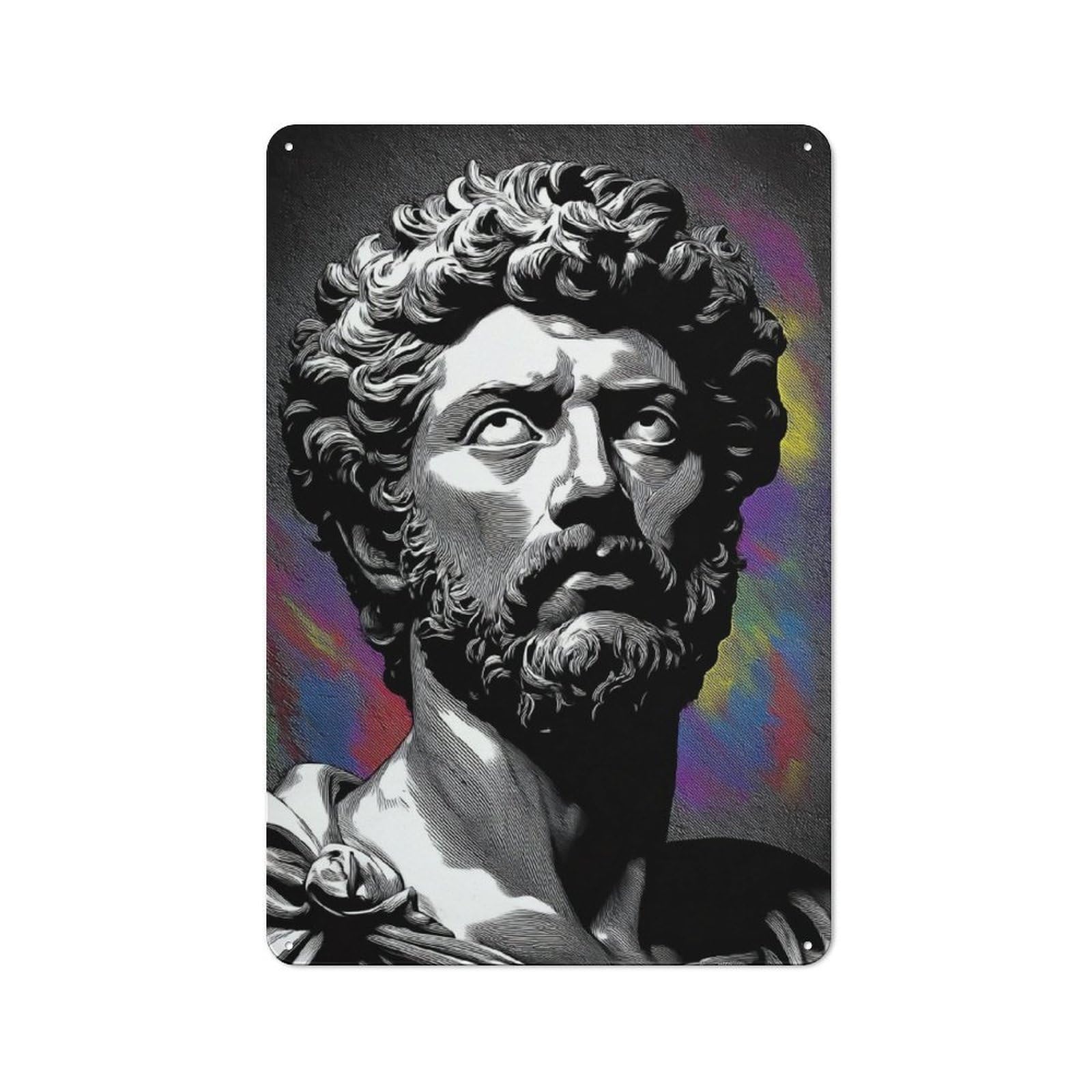 Junmoney Renaissance Portrait With Modern Twist 30X20cm Retro-Style Tin Sign With For Garage Or Workshop, For Vintage Wall Decor Fans, For Metal Sign Collectors