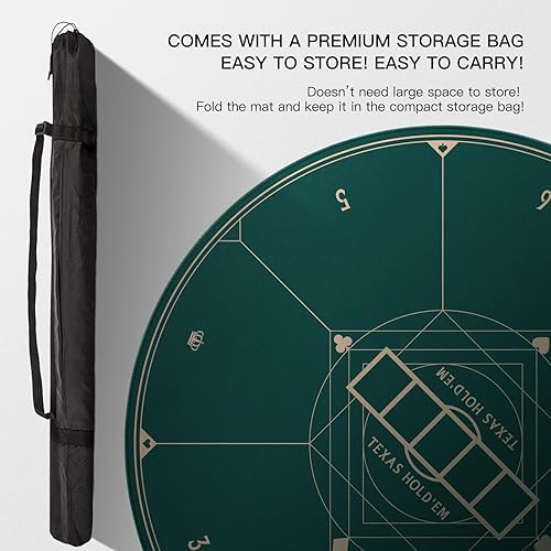 Miniatura 50 de YUZPKRSI Texas Hold'em - Tapete de póquer para 6 jugadores, repelente al agua, portátil, con bolsas de transporte gruesas para juegos de póquer, 47