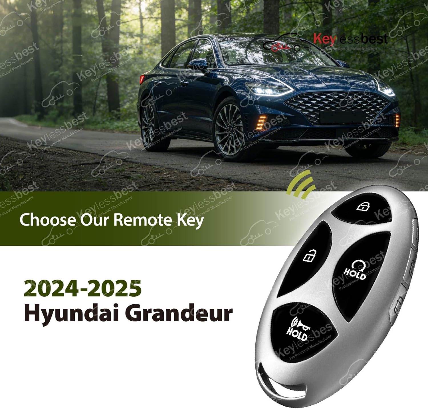 Replacement for 2024 2025 Hyundai Grandeur Key Fob Remote Control 95440-N1010 95440N1010 7 Buttons 4A 433MHz