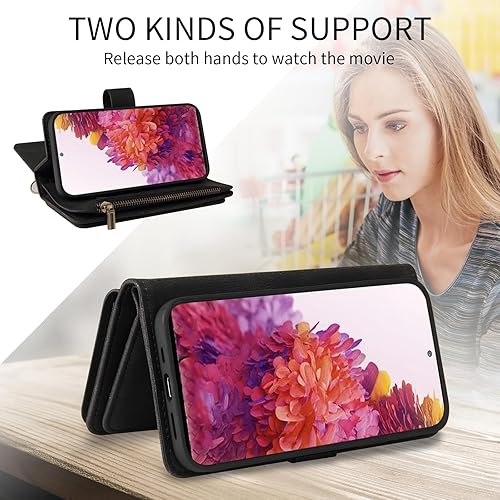 Miniatura 6 de Asuwish Funda de teléfono para Samsung Galaxy S20 FE 5G de 6.5 pulgadas con protector de pantalla de vidrio templado y tarjetero abatible para