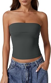Women's Tube Tops Strapless Bandeau Tops Double Lined Slim Fit Summer Going Out Tank Tops