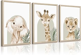 Animal Wall Art Pictures Baby Nursery Canvas Wall Art Decor Safari Anima...