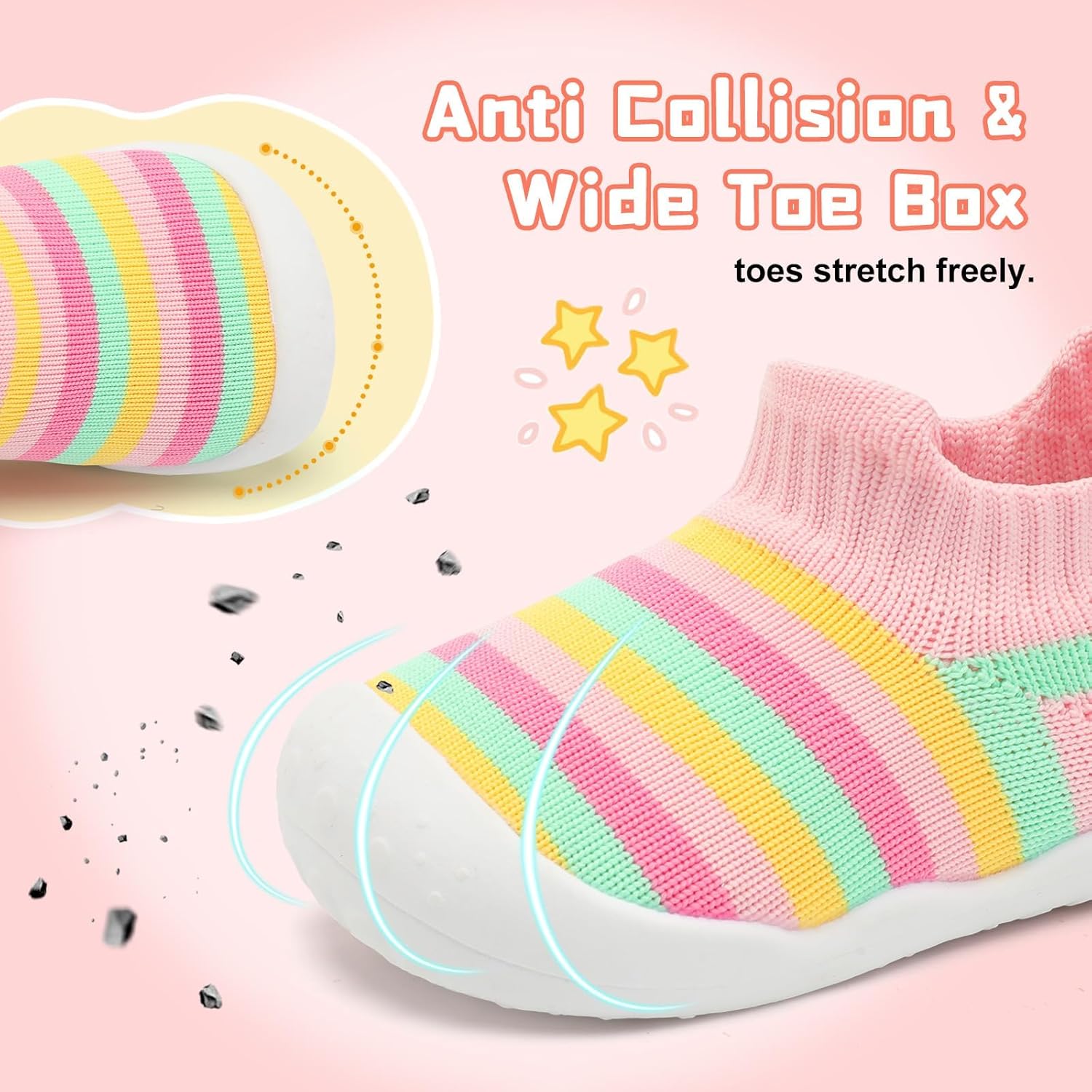 Centipede Demon Baby Shoes Baby Boys Girls Sock Shoes Breathable Infants Toddlers Slippers Indoor Outdoor Boots First Walking Shoe Slip On Sneakers Non Slip with Soft Rubber Soles - Image 2