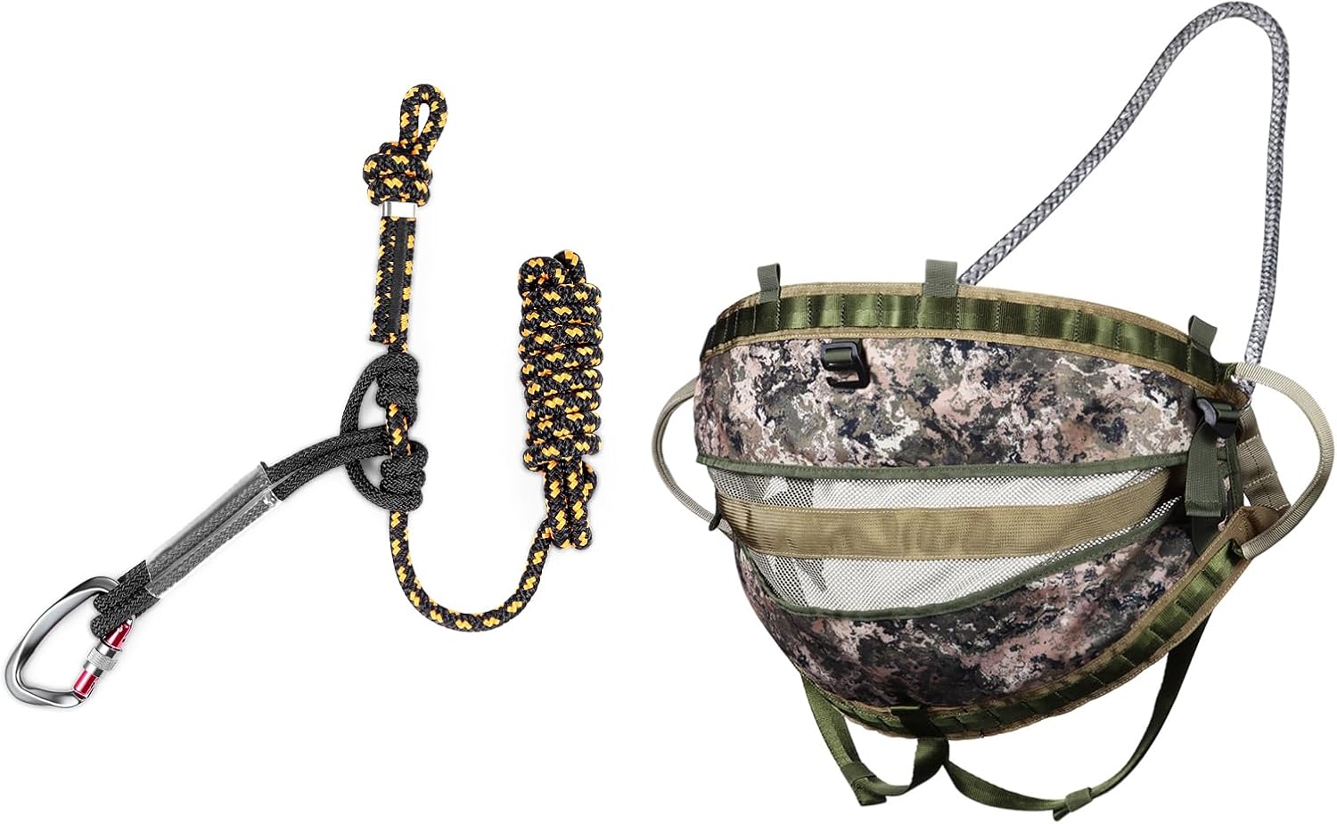 Tree Stand Safety Rope and The Gen 2 Hunting Saddle, Ultra Large Comfortable Seat, Lightweight Tree Stands Accessories, Adjustable Tree Climbing Saddle