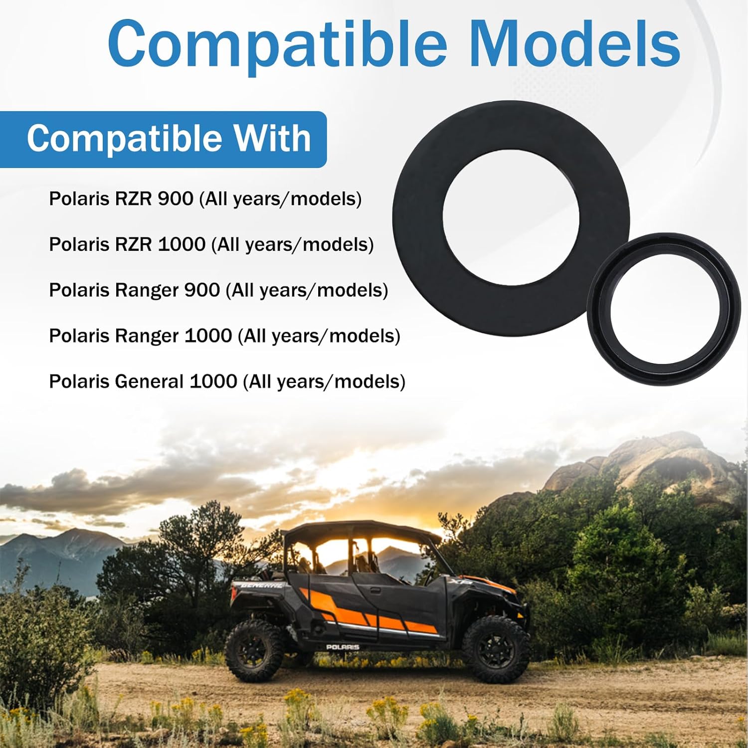 Crankshaft Seal Ring Cover, Crank Seal Cover Kit Compatible with Polaris Ranger 900/1000, RZR 900/1000, General 1000