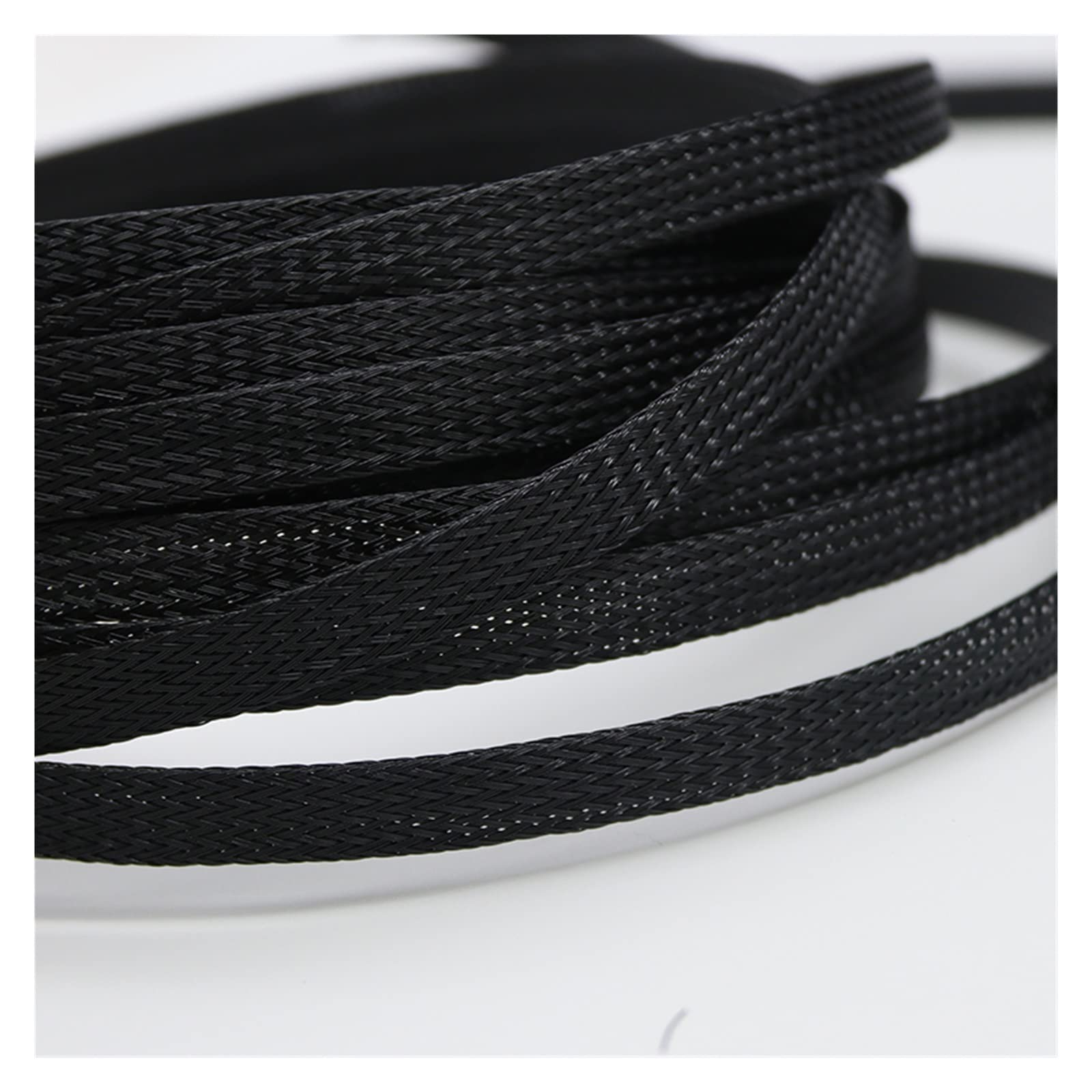 1/5/10M Gaine tressée Noire diamètre 1~100mm Manchon de Protection de câble isolé Tube en Nylon Ignifuge Leisurely (Color : 10 Meters, Size : 90mm)