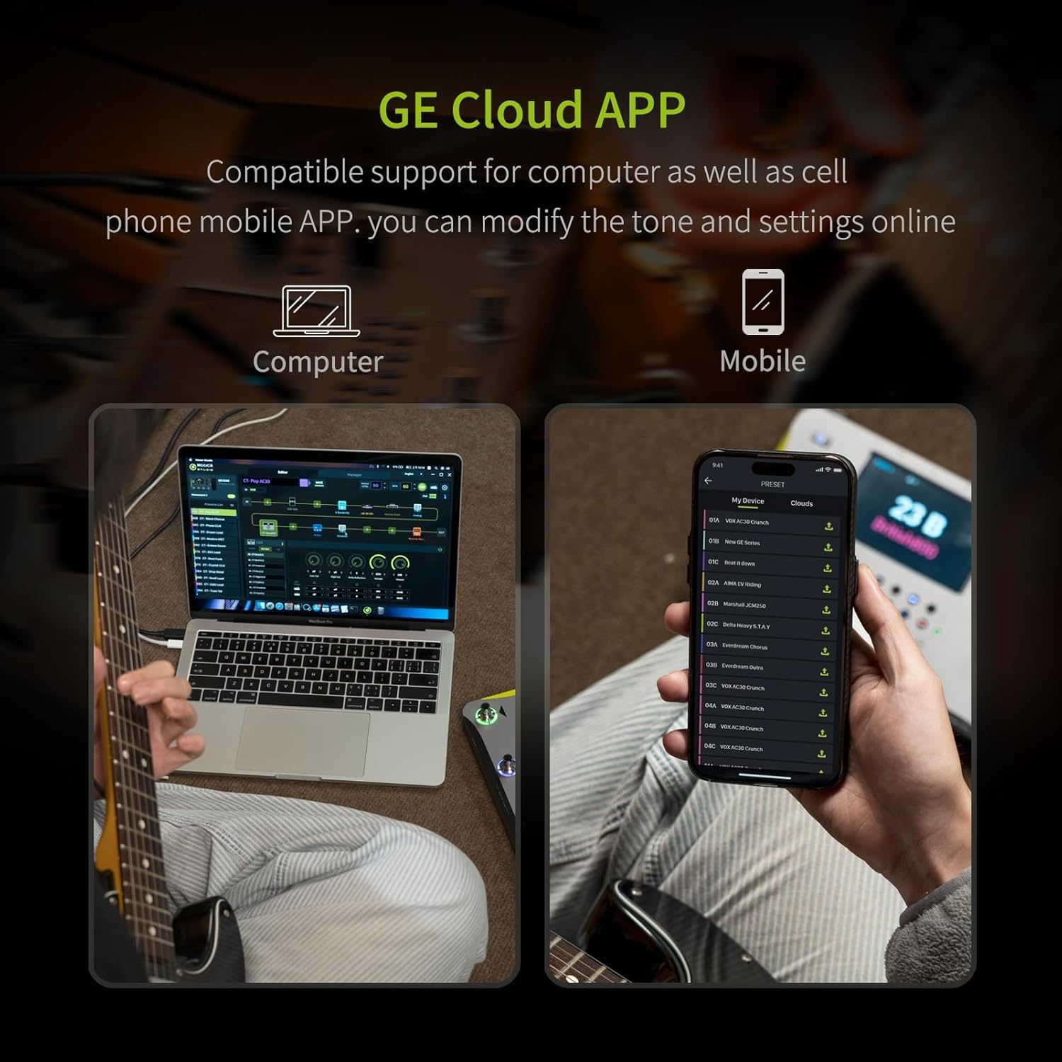 Mooer GE1000 – Amp Modeling & Multi Effects, con batteria – Grigio