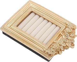 NUOBESTY ジュエリートレイ イヤリング収納トレイ リングディスプレイラック 小型ゴールド ジュエリー収納ディスプレイ 結婚式や誕生日の装