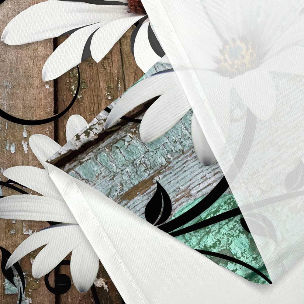 JAWO Farmhouse Floral Shower Curtain, Rustic Green Flower Butterfly Fabric Decor Shower Curtains for Bathroom Sets, Country Brown Green Wooden Country Plant Curtain, with Hooks, 70X84IN