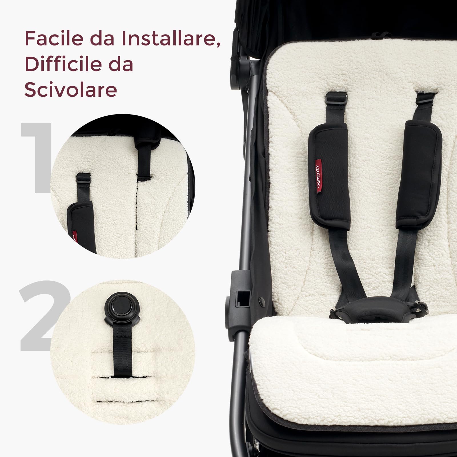 Momcozy Materassino Passeggino Universale Reversibile,Rivestimento Traspirante per Passeggino, Cuscino Morbido Invernale e Fresco Estivo, Imbottitura per Seggiolino e Carrozzina Neonato