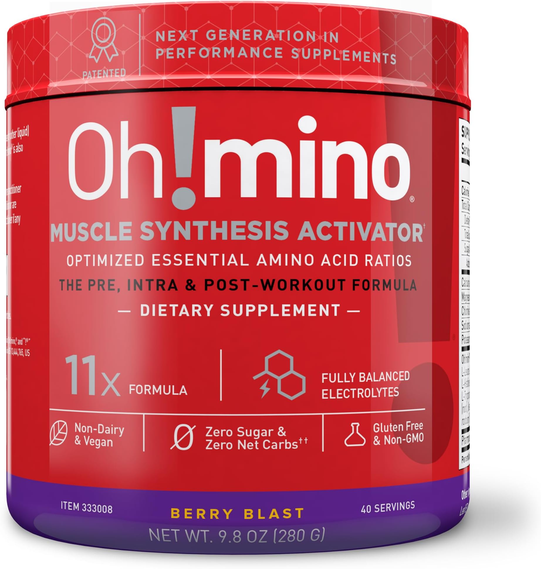 Oh!mino Amino Acid Energy Blend PrePost Workout Powder