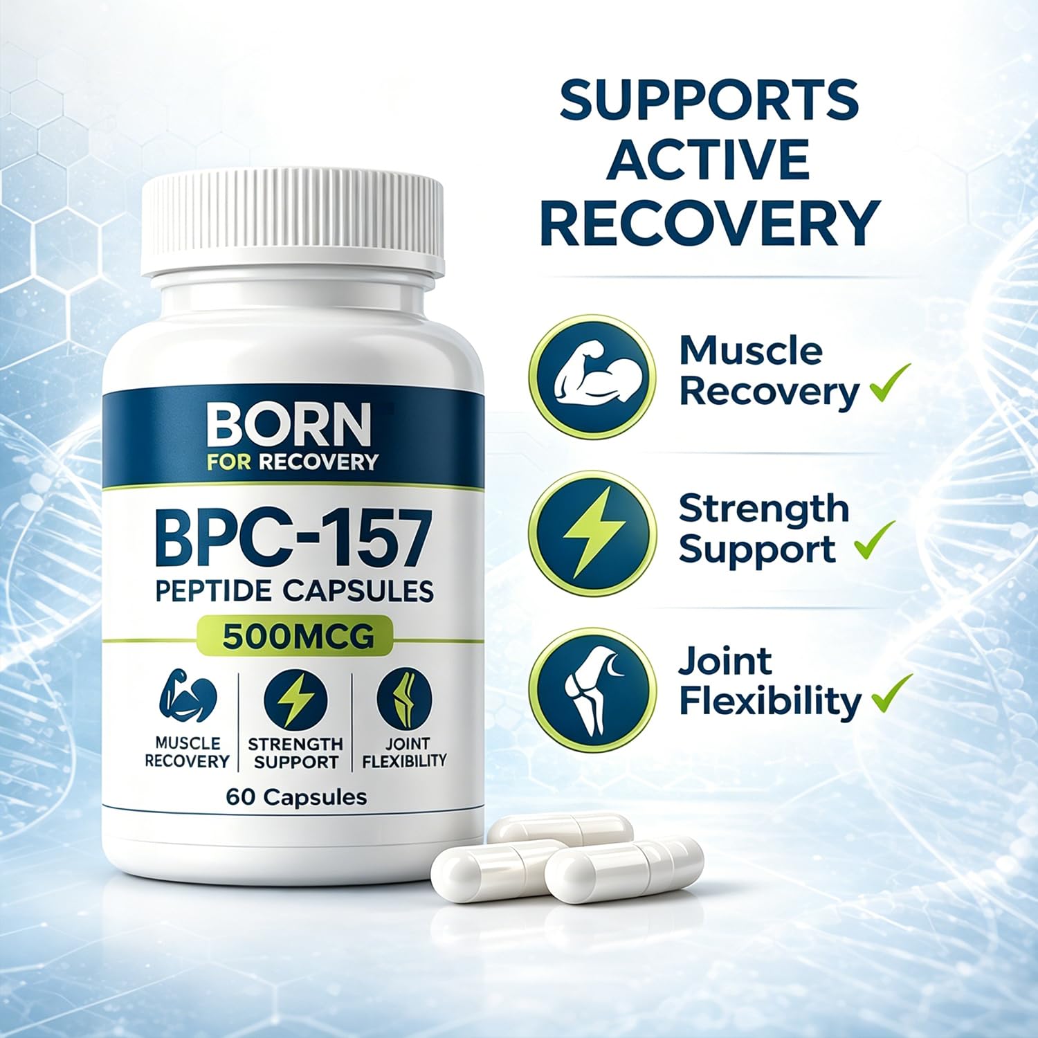 FSSGXX BP 157 Peptide Capsules 500Mcg Support Muscle Growth, 60 Count — view 3