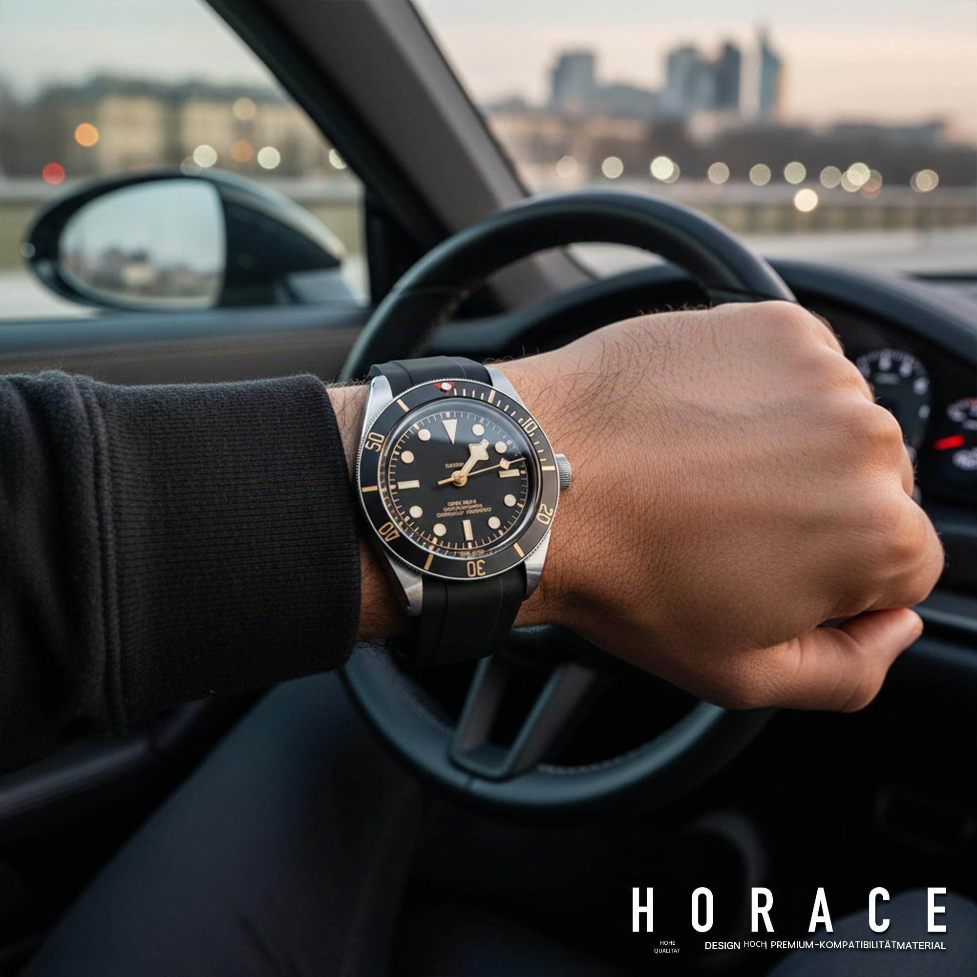HORACE Uhrenarmband 20 mm aus Premium FKM-Kautschuk – Weich, Wasserdicht & Langlebig – Kompatibel mit Tudor Black Bay 58 & GMT 39mm