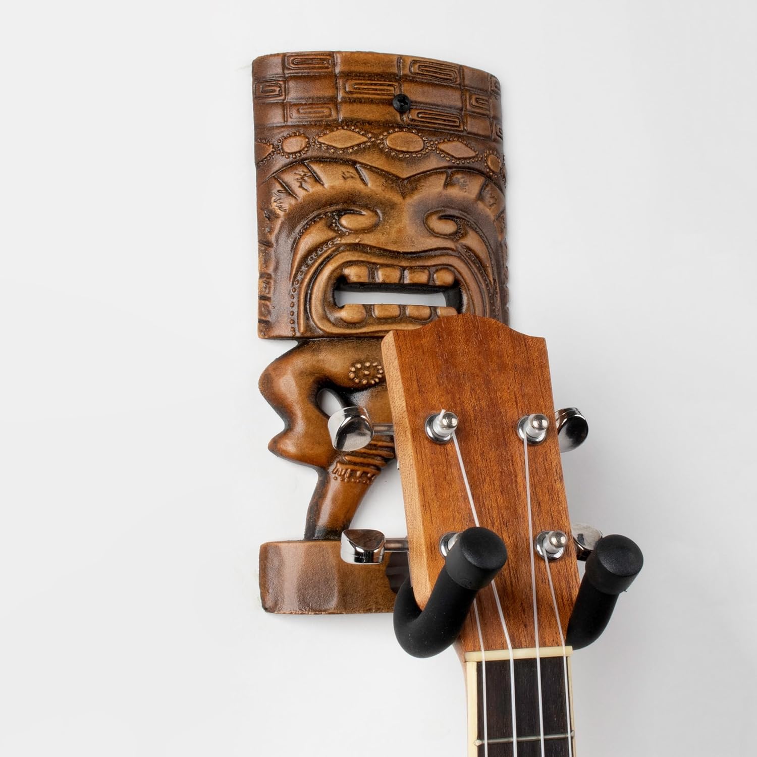 GUITARGRIP Tiki Man Ukulele Wall Mount Hanger Stand for Uke, Banjo, Mandolin
