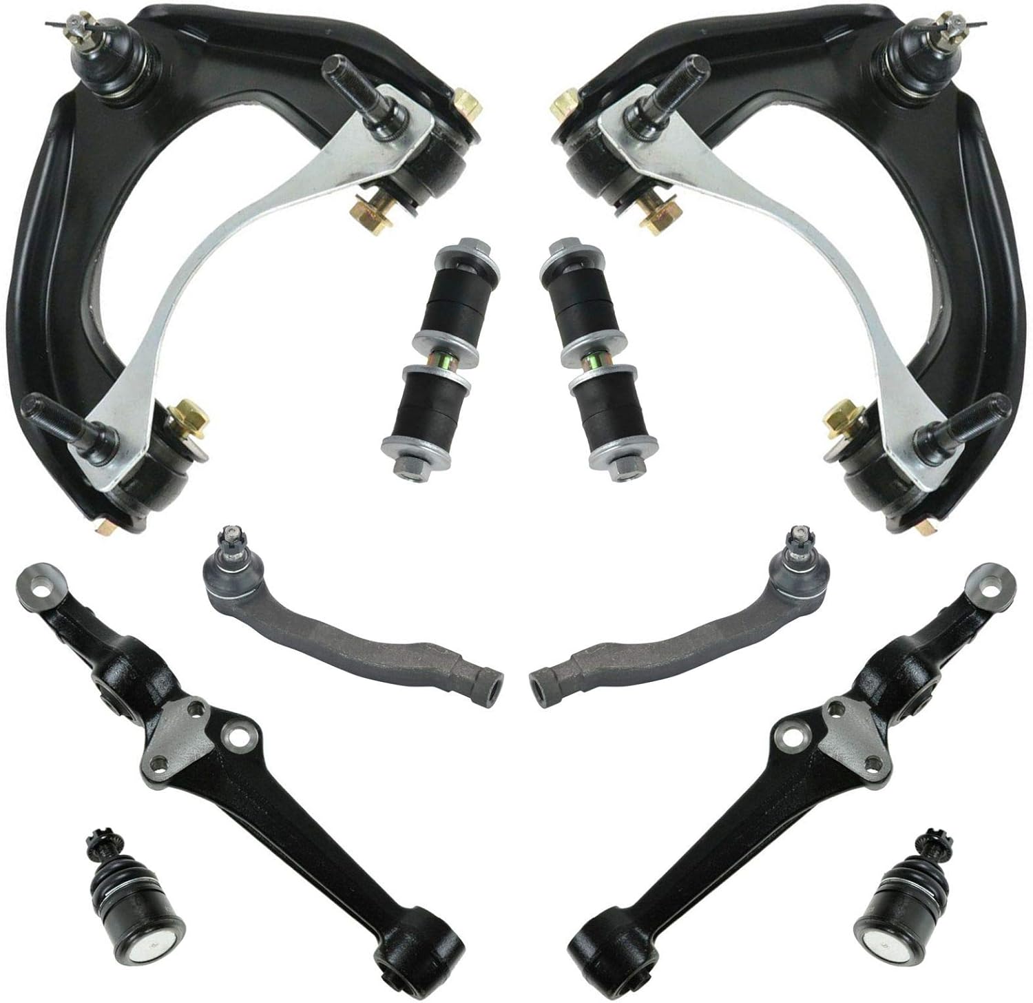 TRQ Front Steering & Suspension Kit Ball Joint Control Arm Control Arm with Ball Joint Sway Bar Stabilizer Link Tie Rod Compatible with 1988-1991 Honda Civic CRX