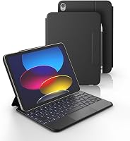 Husă cu tastatură Dexnor pentru iPad 11 și 10 gen, carcasă magnetică cu touchpad și suport pentru creion, QWERTZ, negru, 11 și 10,9, 2025 și 2022 1