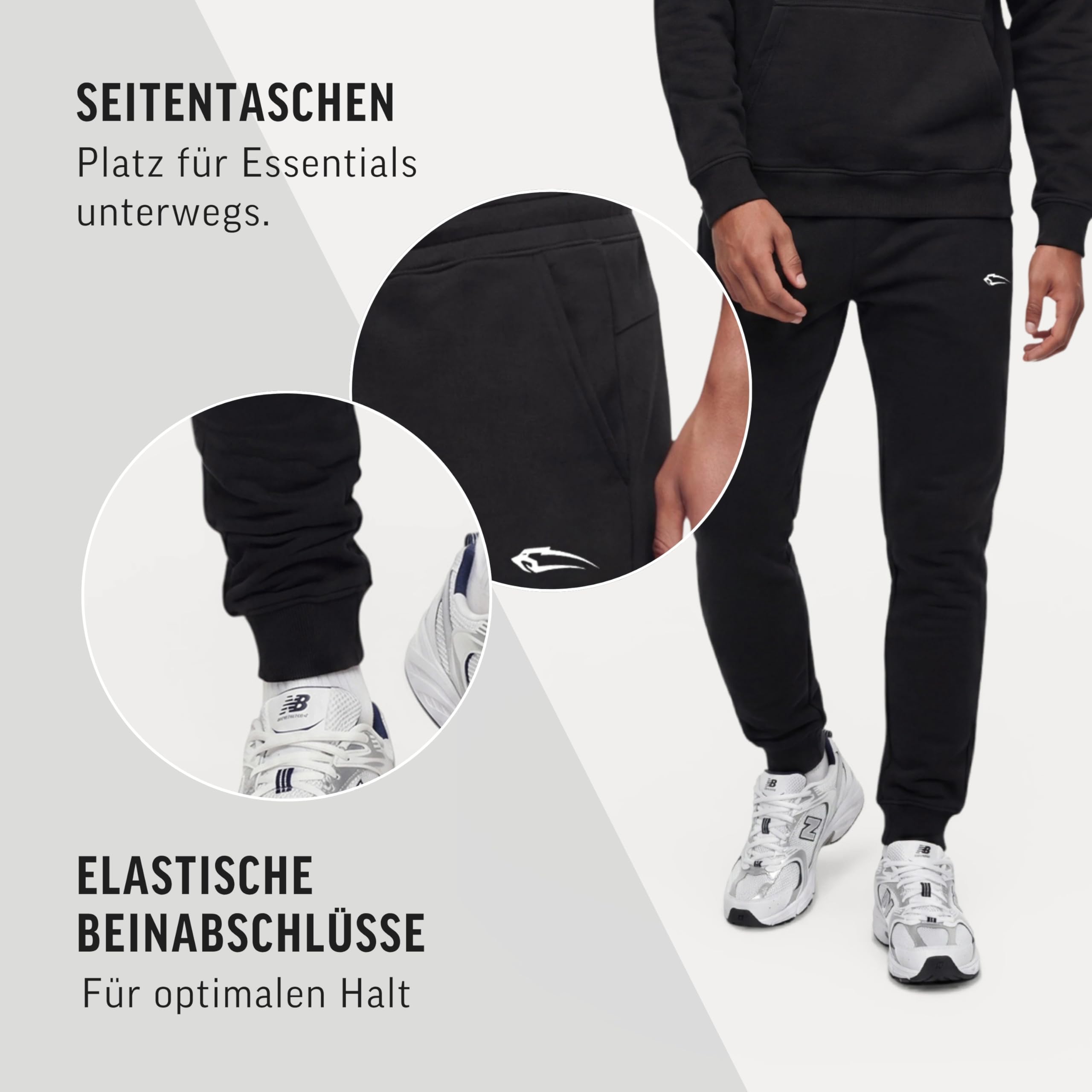 SMILODOX Jogginghose Herren Tammo, Sporthose Regular Fit mit Tunnelzug und elastischem Beinabschluss, Lange Trainingshose Baumwolle Sweatpants für Gym Fitness Training Freizeit und Alltag