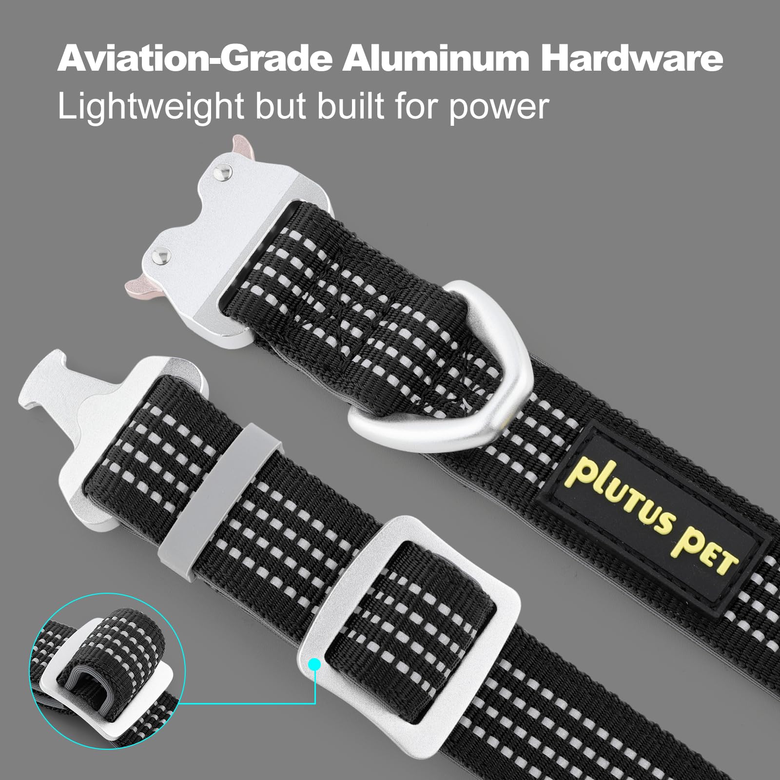 Plutus Pet Reflective Dog Collar with Aviation Aluminum Buckle, Neoprene Padded for comfort Lightweight - Image 4