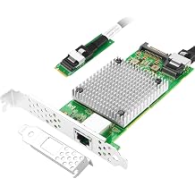 Vogzone M.2 to 10GbE RJ45 NIC, Single RJ45 Port with Intel 82599 chip, M.2 + M Key + SFF-8087 with 35cm13.7in Cable, 10 Gigabit Network Card for Windows, Linux, UEFI