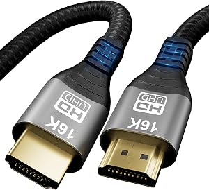 16K 10K 8K HDMI 2.2 Cable 3.3FT, Certified 96Gbps Ultra High Speed HDMI Braided Cord, Support 16K@30Hz 8K@60Hz 4K@120Hz eARC HDCP 2.2&2.3 HDR10+ Dolby for PS5 PlayStatio5 Xbox Series X Apple TV 4K