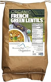 Mountain High Organics French Green Lentils 25 Pound Bag Org, 25 Lb