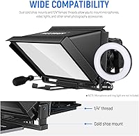 Vista 7 de NEEWER X12 Teleprompter de Aluminio con Control Remoto RT-110 (Conectado a través de Bluetooth en la Aplicación NEEWER Teleprompter) y Estuche
