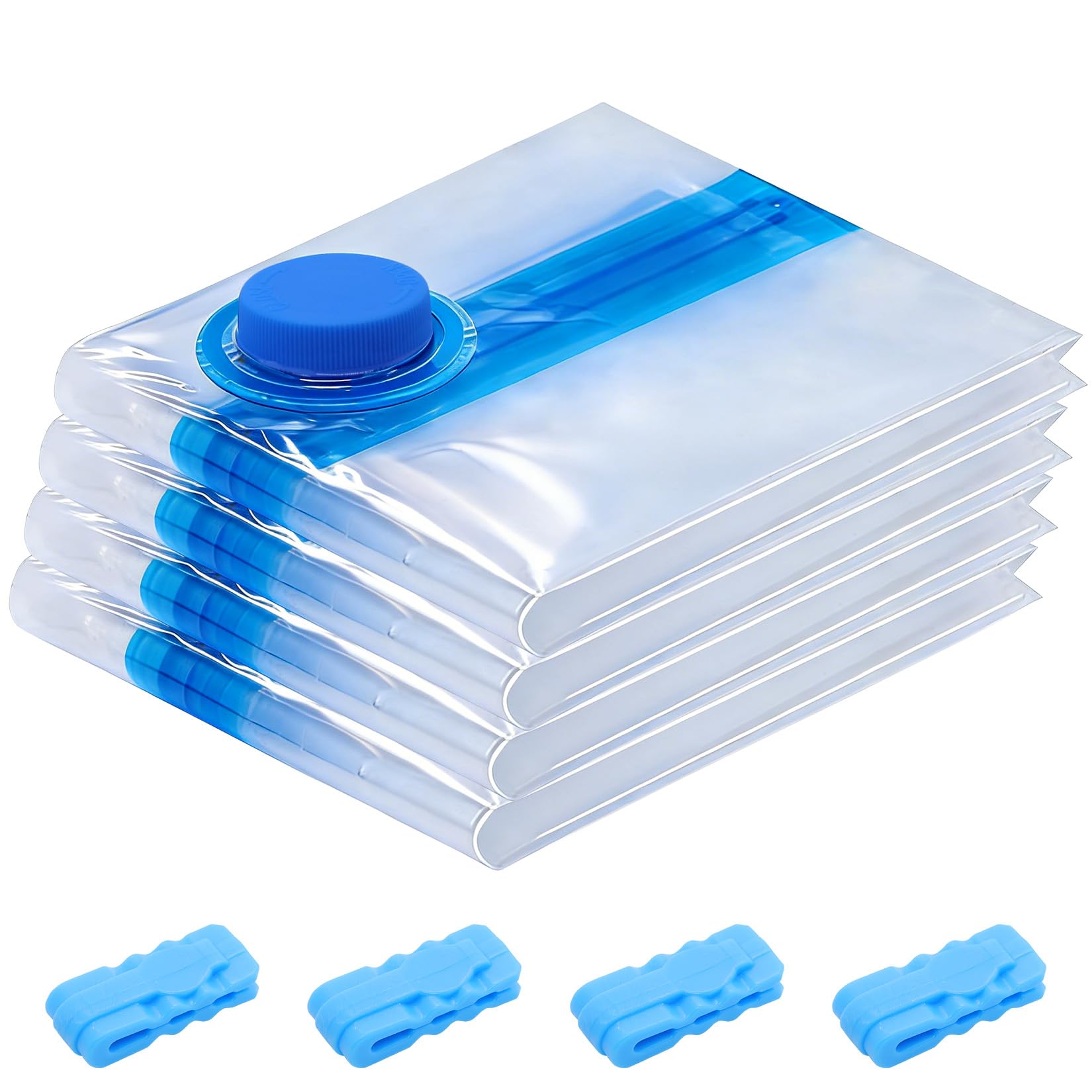 4 Pcs Space Saver Bags Vacuum Storage Bags Small Compression Zipper Storage Bags Vacuum Pack Bags for Clothes, Vacuum Bags for Clothes Travel Home, with Airtight Valve, 50 x 30 cm