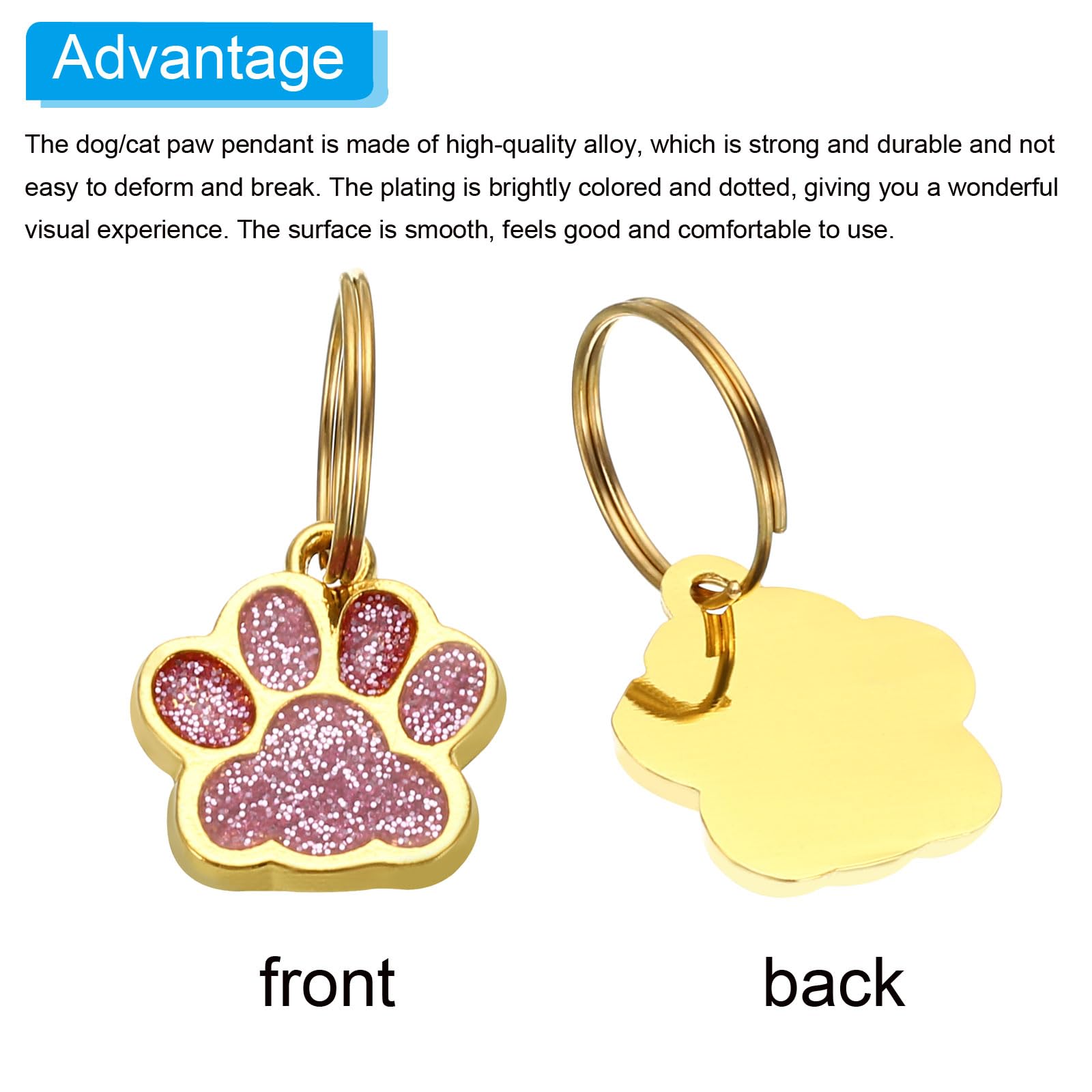 PATIKIL Animal Dog Cat Paw Print Pendants - Image 4