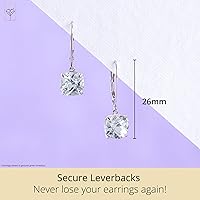 Vista 3 de Pendientes de oro blanco de 10k para mujer