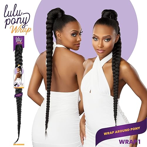 Miniatura 4 de Sensationnel Lulu Pony Wrap hairextensions- cola de caballo yaki sintética de alto calor o hasta hacer extensión de pelo peluca pieza - LULU PONY