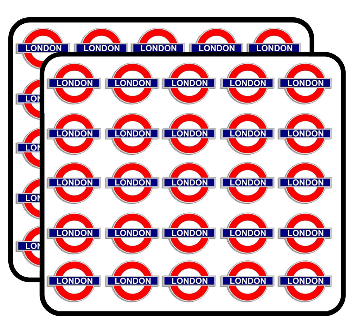 Tube Sign Shaped London (UK England Underground) Sticker for Scrapbooking 1" 50 Pack Stickers Waterproof Vinyl Decals