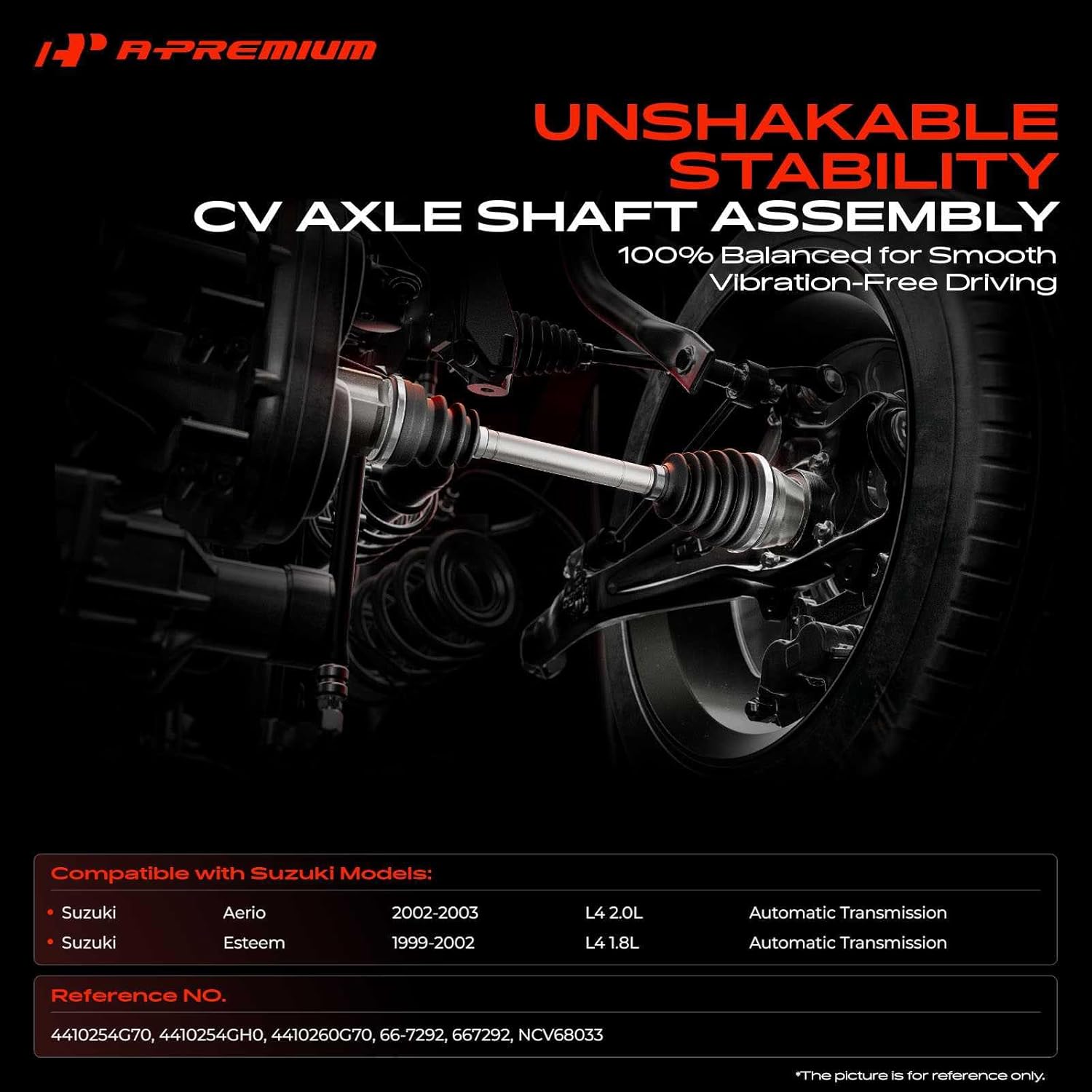A-Premium CV Axle Shaft Assembly - Compatible with Suzuki Aerio 2002-2003, Esteem 1999-2002, 1.8L 2.0L - Front Left Driver Side, Replace# 4410254G70