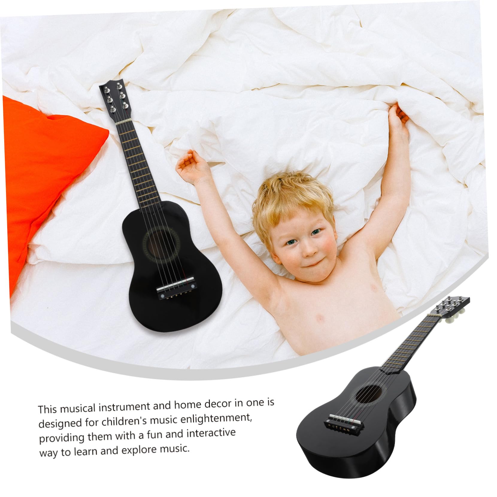 FRCOLOR Guitarra de Juguete Acústica para Instrumento Musical Educativo de Madera para Principiantes y Practicar Casa