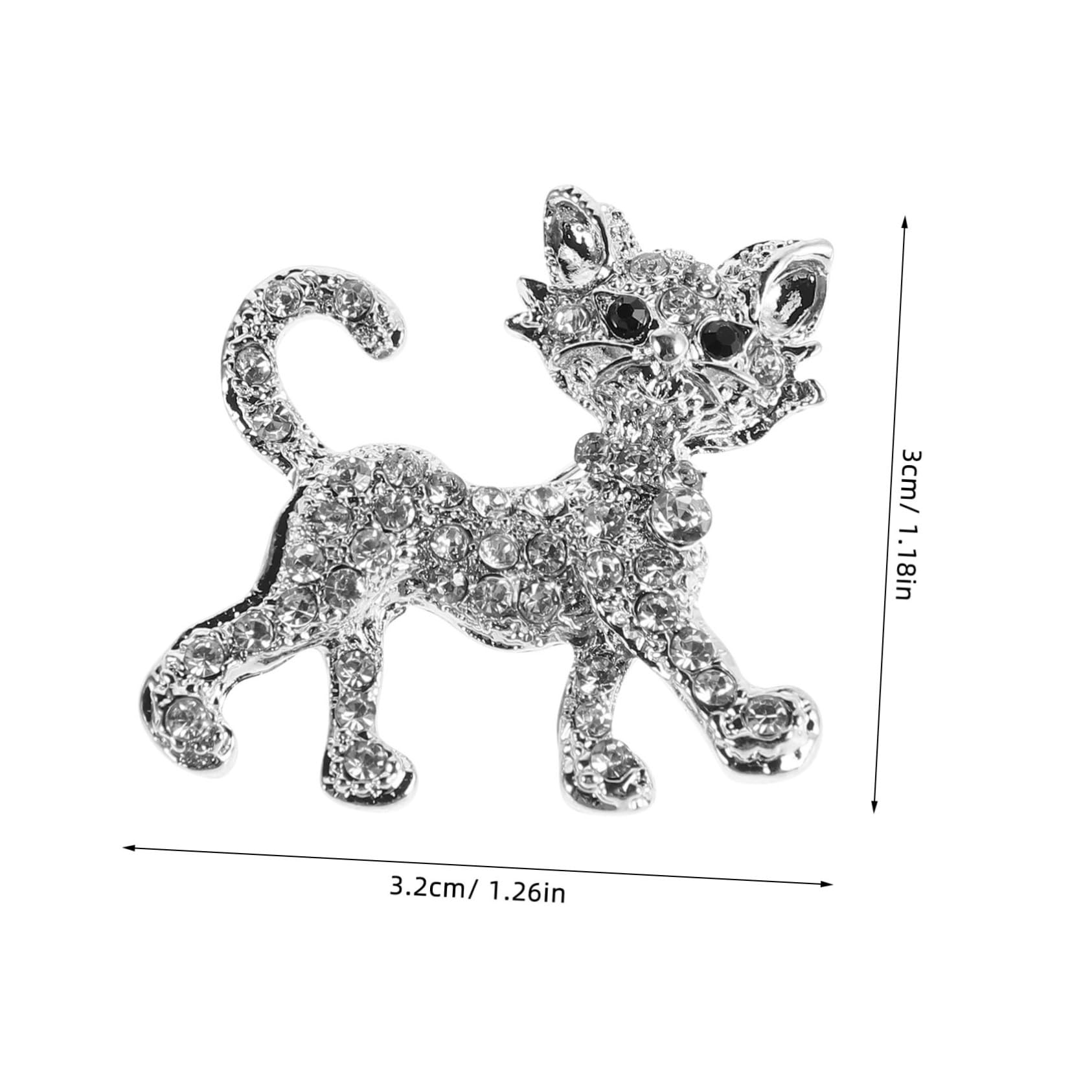 Broches con Forma de Gatito, Ropa de Princesa, Abrigo, Gato de Regazo, Diamantes de imitación, Recuerdo de Boda para Mujer, aleación de Plata