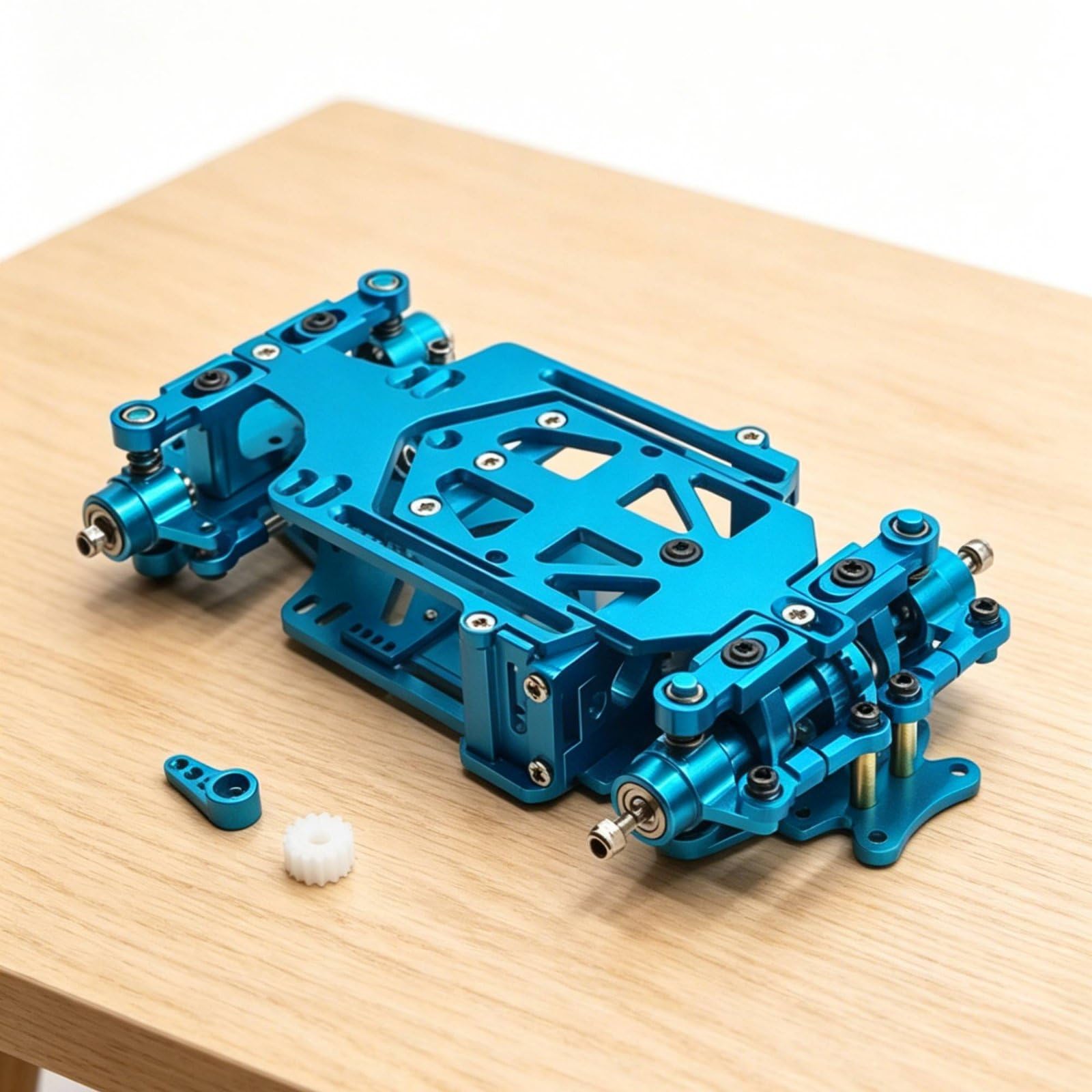Mini Veicolo RC Struttura Compatta Chassis Metallico Layout Posteriore Regolabile per Progetti di Tuning Personalizzato Adatto per Amanti Della Precisione E Modellismo, Blu
