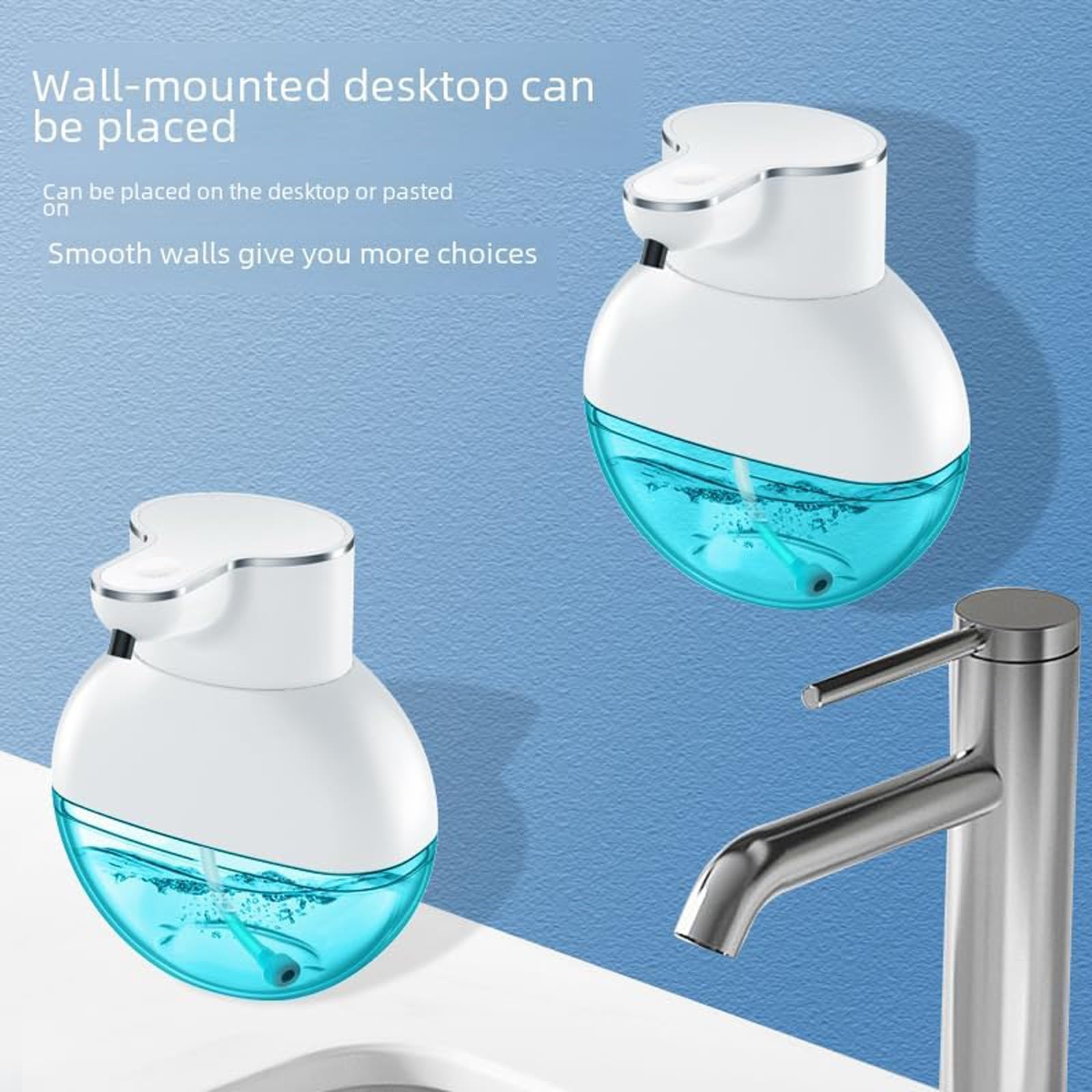 Dispensador automático de jabón con sensor automático, dispensador de desinfectante de manos sin contacto, botella de capacidad de 400 ml, modelo de espuma, capacidad visible