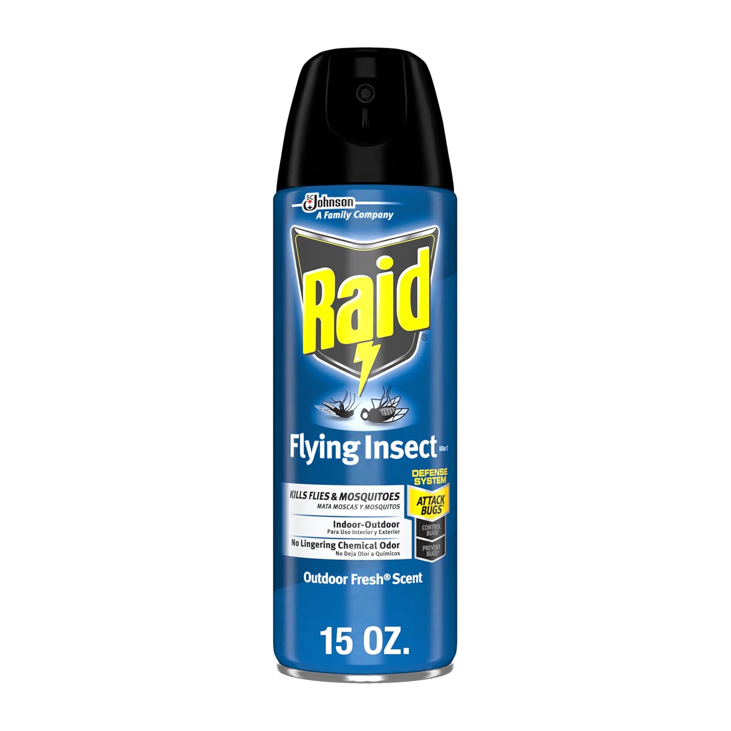 Raid Flying Insect Killer, Kills Flies, Mosquitoes, and Other Flying Insects on Contact, For Indoor and Outdoor Use, 15 oz