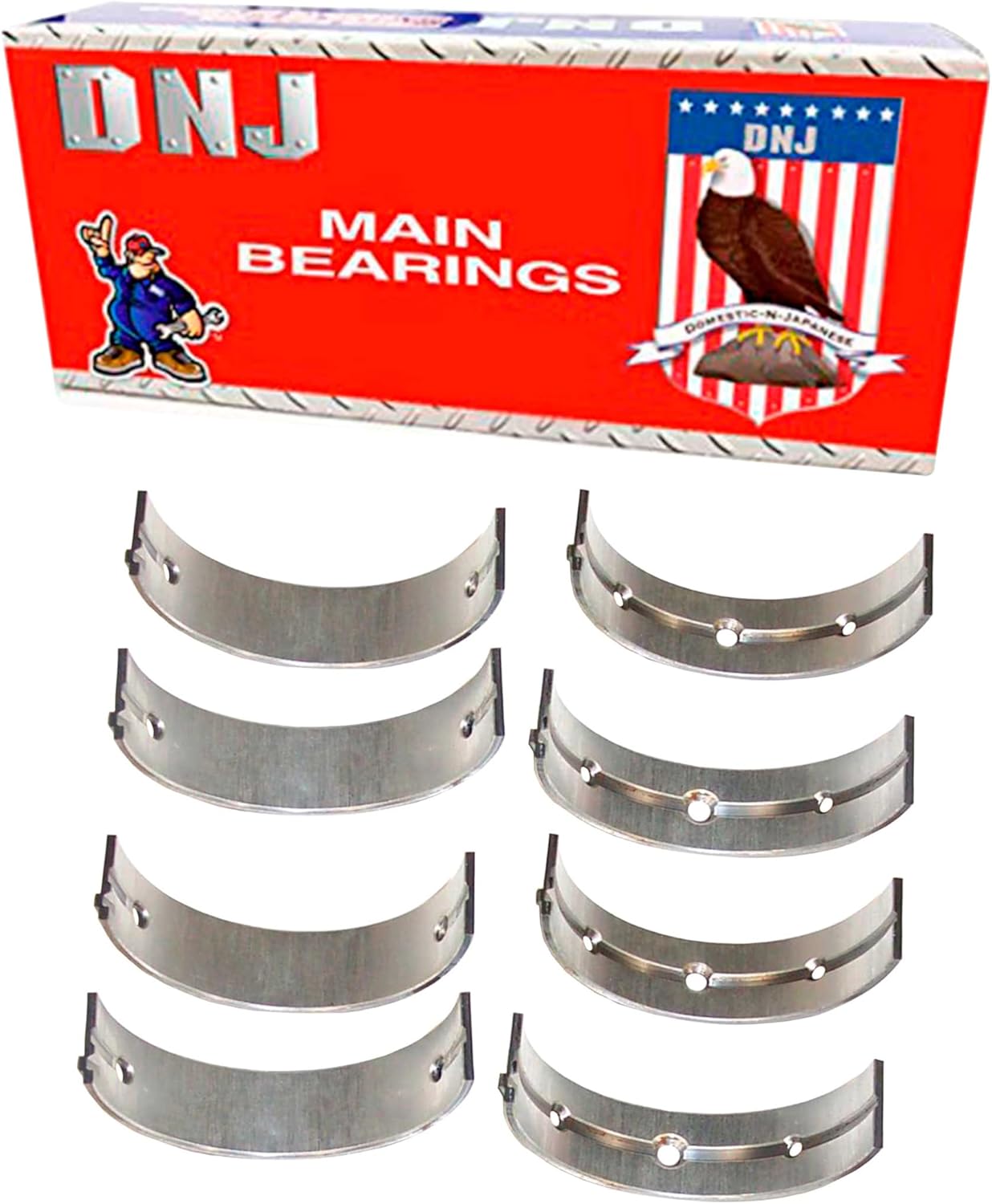 DNJ MB126 Main Bearings Set Standard for 1991-2001 Dodge, Hyundai, Mitsubishi 3000GT, Diamante, Stealth 3.0L V6 24V DOHC 2972cc