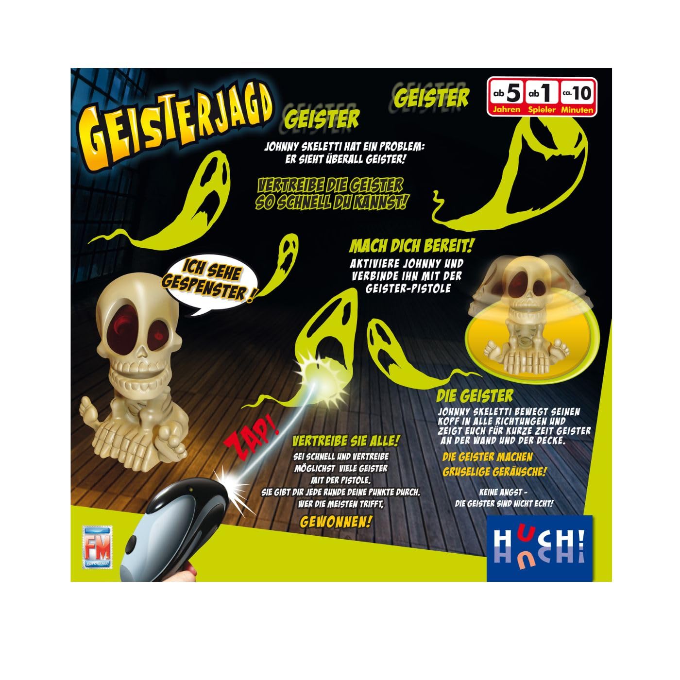 HUCH! | Caza de Fantasmas | Juegos de Mesa a Partir de 6 años | ¿Puedes atrapar el espíritu huido? | Regalos para niños | Juguetes para niños de 6 años | Juego de Fiesta para niños | A Partir de 2