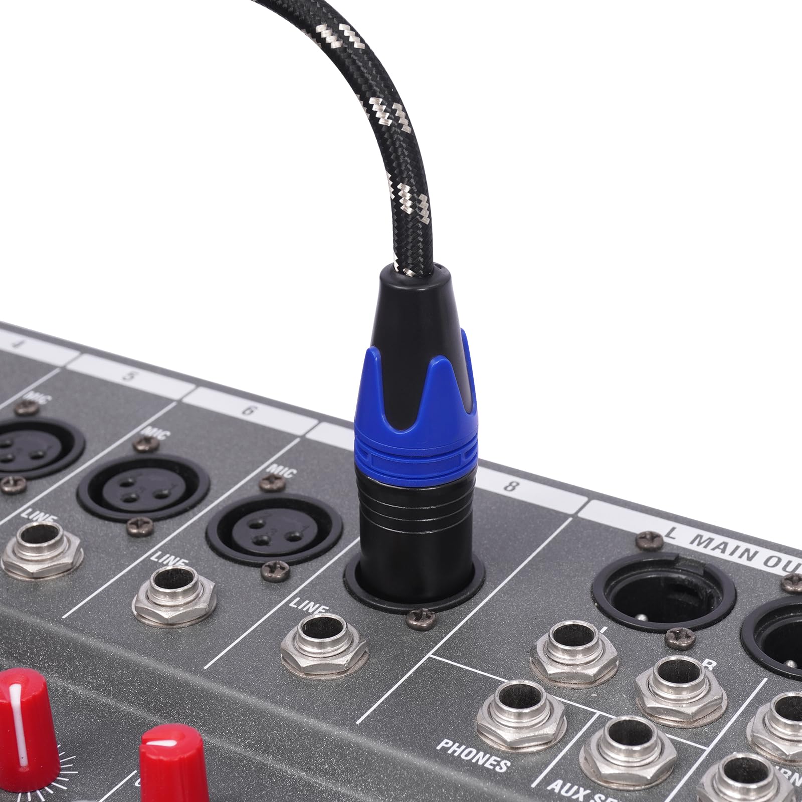 Mikrofonkabel, 1,8 m, 6,35 mm (6,35 mm) TRS auf XLR-Stecker, 6,35 mm Stereo-Klinkenstecker auf XLR-symmetrisches Verbindungskabel, kompatibel mit Lautsprechern, Audio-Konsolen, 2 Stück