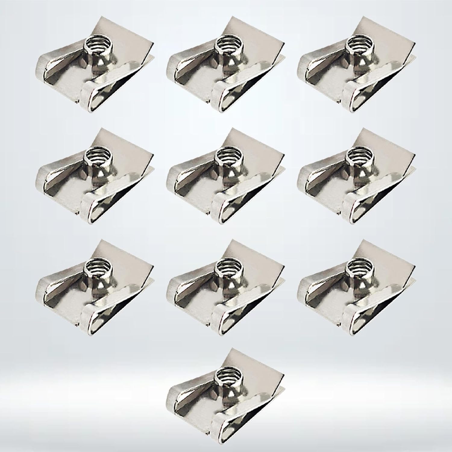 5X 10Pcs U Type Clips with Thread Stainless Steel U Type Fastener Nut Mounting Clip for Scooter