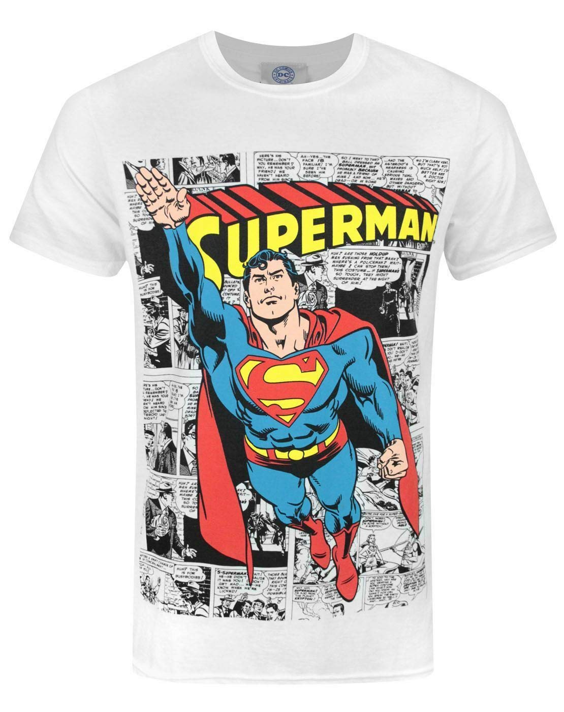Superman Comic Mens T-Shirt White
