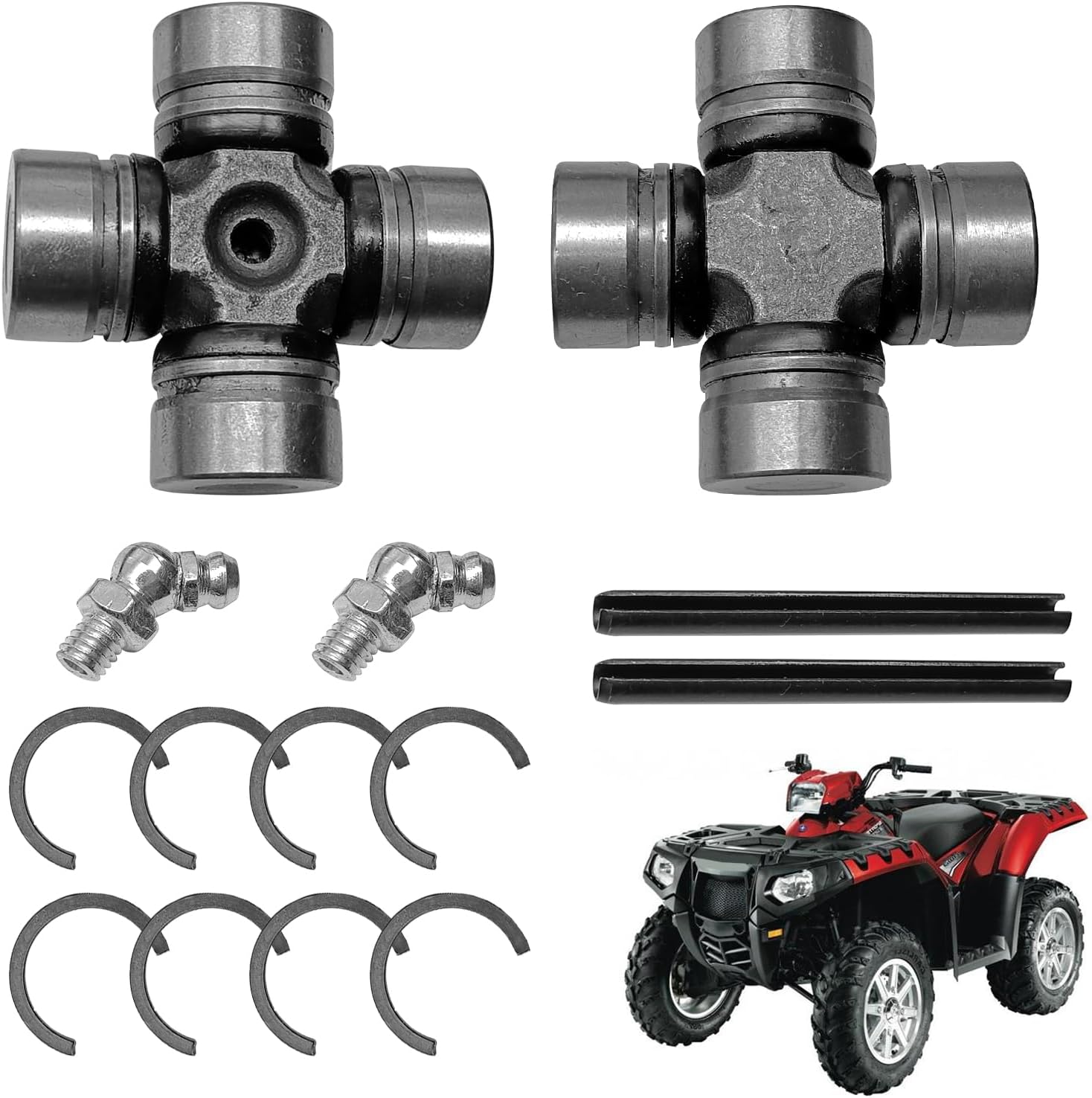 Pleoos Front Prop Shaft U-Joint Front Driveshaft Compatible with Polaris RZR Ranger Sportsman General 1000 800 900 700 570 500 OEM# 2202015 3235616 2203703 3260104 3235500
